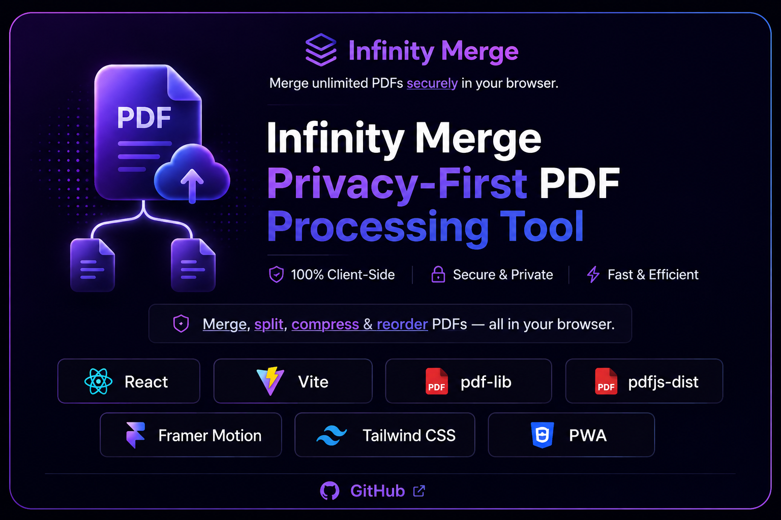 Infinity Merge - Privacy-First PDF Processing Tool Screenshot 1